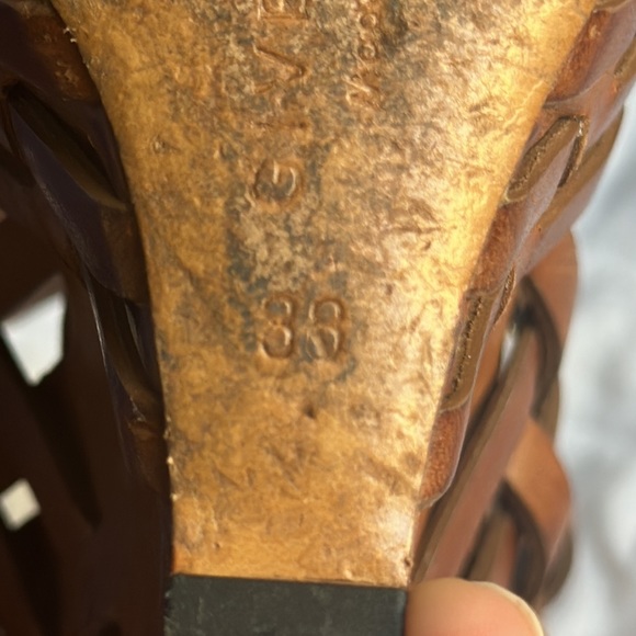 Givenchy Brown Corinne Woven Leather Wedge Heels - Picture 6 of 6